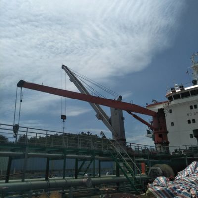 BV 360' 슬루잉과 0 ~ 80 톤 수력 굳은 붐 해양 갑판 기중기